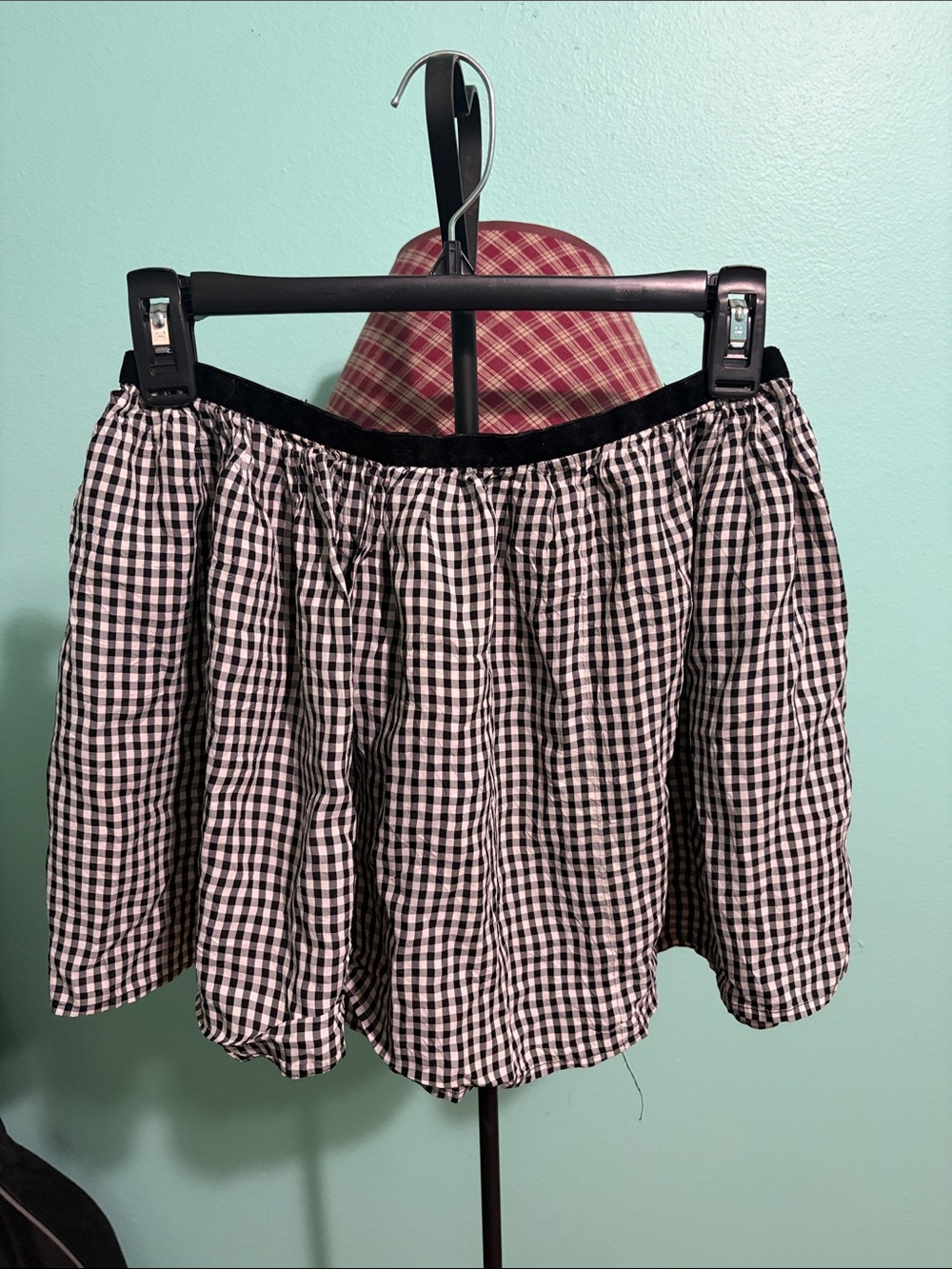 Black & White Gingham Mini Skirt